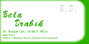 bela drabik business card